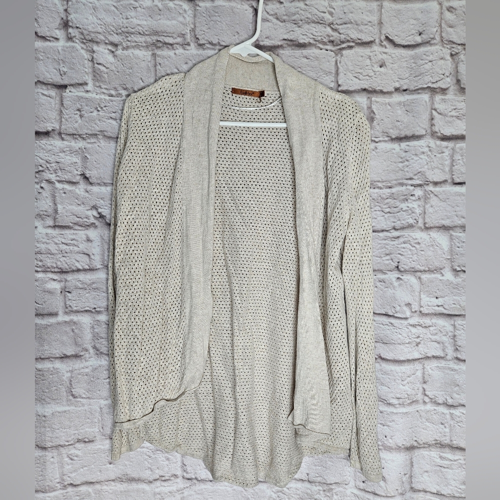 belldini women's size XL Open Front Cardigan Sweater White Cream